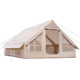 Inflatable Tents for Camping, 5-8 Person Easy Setup Blow up Tent with Hand Pump, 300D Oxford Glamping Tent with Stove Jack 2 Doors & 4 Mesh Windo Inflatable Tents for Camping, 5-8 Person Easy Setup Blow up Tent with Hand Pump, 300D Oxford Glamping Tent with Stove Jack 2 Doors & 4 Mesh Windo